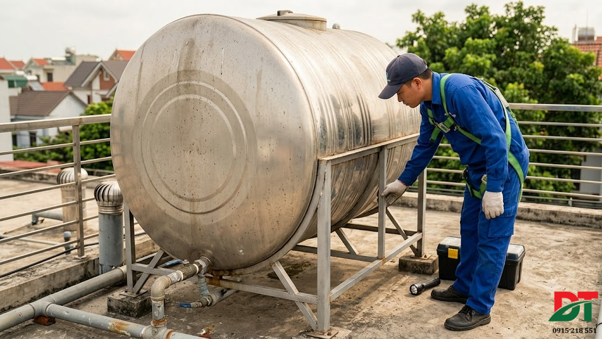 Các hạng mục quan trọng cần kiểm tra trên bồn nước inox lâu năm