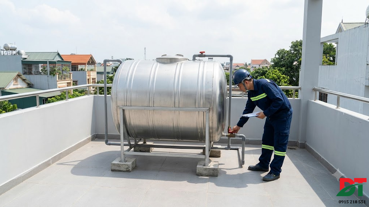 Lưu ý an toàn khi bố trí vị trí đặt bồn trên sân thượng