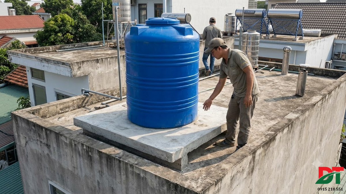 Những lưu ý quan trọng khi chọn vị trí đặt bồn nước nhựa ngoài trời