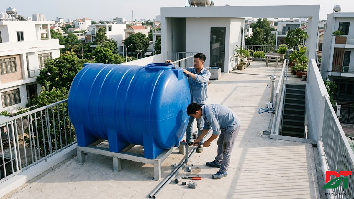 Các vị trí lắp đặt bồn nước nhựa phổ biến trong nhà ở