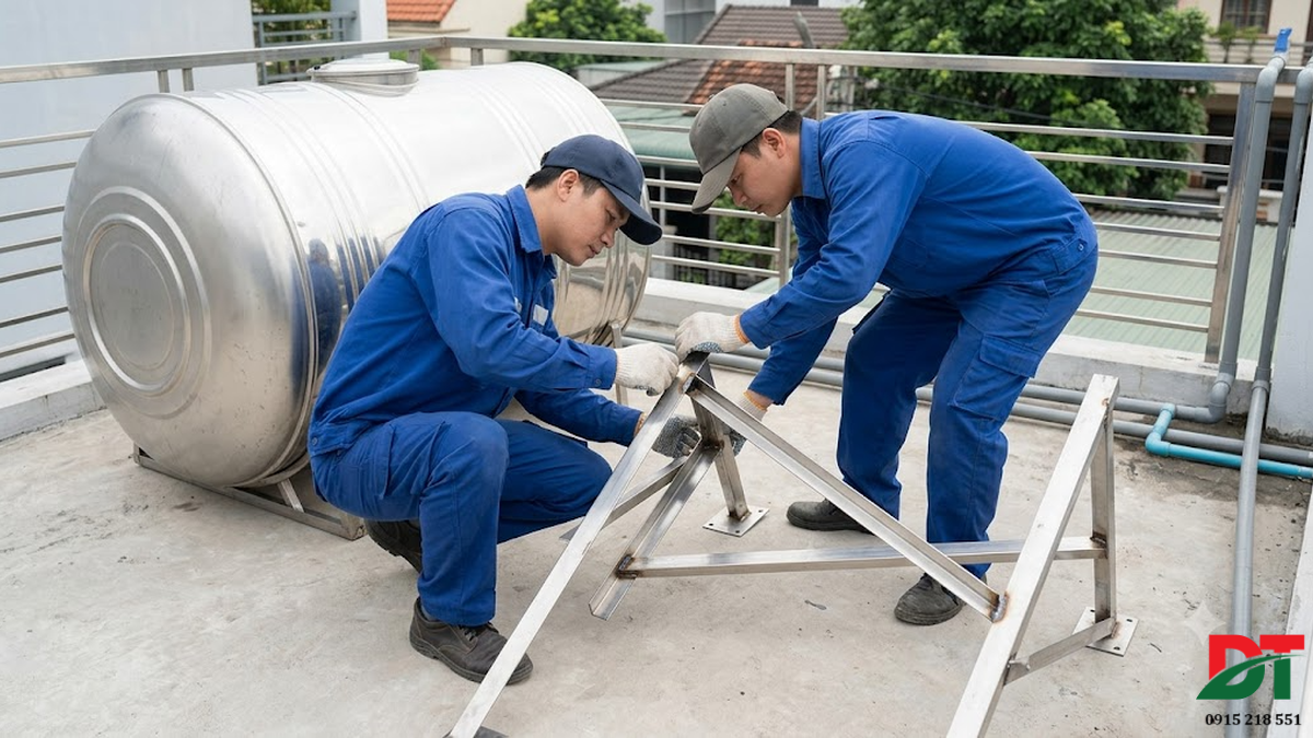 Các bước kiểm tra chân bồn nước inox chi tiết