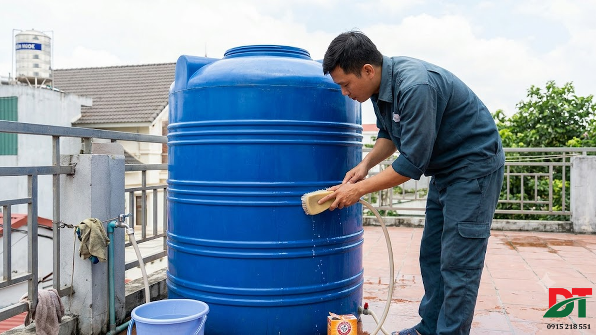 Các bước vệ sinh bồn nước nhựa đúng kỹ thuật