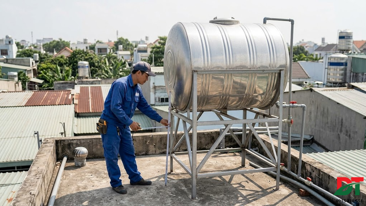 Kiểm tra độ cao của bồn nước