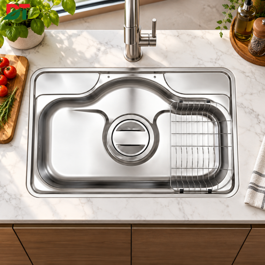 Chậu đơn rửa bát Wonang WKJ08551 một hố inox 304 - Made In Korea 